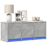 vidaXL Meuble TV avec LED gris béton 97x34x40 cm bois d'ingénierie
