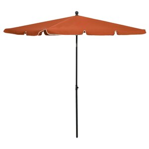 vidaXL Parasol de jardin avec mât 210x140 cm Terre cuite