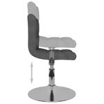 vidaXL Chaise pivotante à manger Gris foncé Tissu