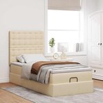 vidaXL Cadre de lit ottoman avec matelas crème 100x200cm tissu