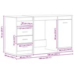 vidaXL Bureau 2 Pièces Chêne noir 140 x 50 x 76 cm Bois d'ingénierie