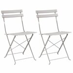 vidaXL Chaise de jardin pliante 2 pc Beige Métal