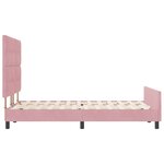 Cadre de lit en velours rose vidaXL 140x190 cm