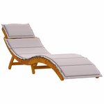 vidaXL Chaise longue 2 Pièces Taupe 184 x 55 x 64cm Bois d'acacia massif