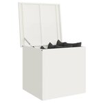 vidaXL Boîte de Rangement Extérieure Blanc 55 x 50 5 x 50 cm Acier