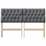 vidaXL Tête de lit capitonnée Gris foncé 150 cm Pin massif