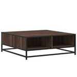 vidaXL Table basse chêne marron 80x80x30 cm bois d'ingénierie et métal