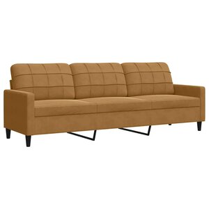 vidaXL Canapé à 3 places Marron 210 cm Velours