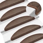 vidaXL Tapis d'escalier 10 Pièces 56x17x3 cm Marron café