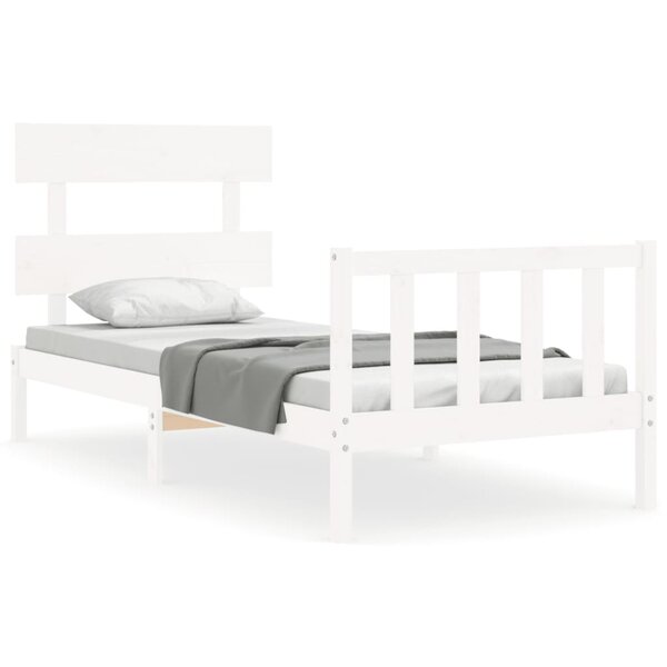 vidaXL Cadre de lit sans matelas blanc bois de pin massif