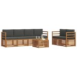 vidaXL Ensemble de canapés d'extérieur 7 Pièces Naturel et Anthracite