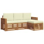 vidaXL Ensemble de canapés d'extérieur 4 pc Naturel et Crème