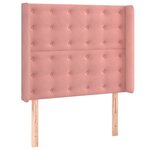 vidaXL Sommier à lattes de lit matelas et LED Rose 80x200 cm Velours
