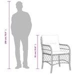vidaXL Ensemble à manger de jardin et coussins 9 Pièces gris clair rotin