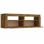 vidaXL Meuble TV avec lumières LED Chêne fumé 120x35x40 cm