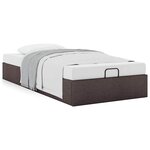 vidaXL Cadre de lit ottoman sans matelas marron foncé 90x190 cm tissu