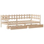 vidaXL Lit de jour avec tiroirs sans matelas 90x190 cm bois massif