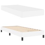 vidaXL Cadre de lit avec matelas Blanc pur 100 x 200 cm tissu