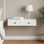 vidaXL Table d'appoint murale Blanc 87 5 x 34 5 x 17 cm
