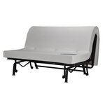 Banquette convertible 3 places tissu gris -142 x 101 cm