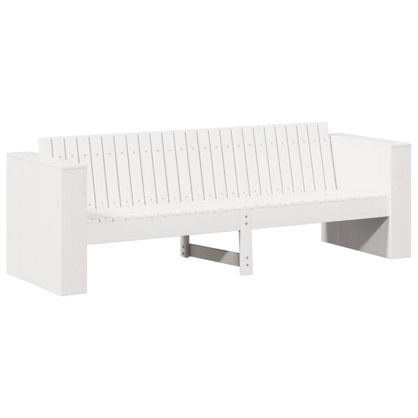 vidaXL Canapé de jardin 3 places Blanc Bois Moyen Durable