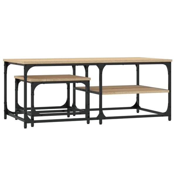 vidaXL Tables basses gigognes 2 Pièces chêne sonoma bois d'ingénierie