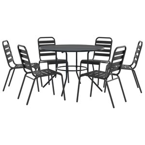 vidaXL Ensemble de chaises de jardin empilables 7 Pièces anthracite