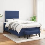 vidaXL Sommier à lattes de lit avec matelas bleu 120x190 cm tissu