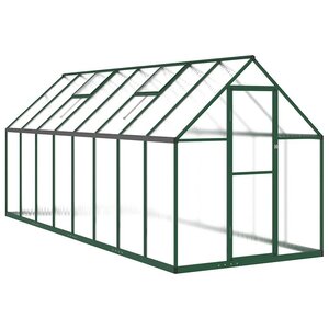 vidaXL Serre avec cadre de base vert 445x169x195 cm aluminium