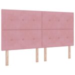 vidaXL Tête de lit Rose 180 cm Velours
