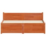 vidaXL Cadre de lit Marron cire 135 x 190 cm Bois massif en pin