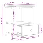 vidaXL Table de nuit avec station de chargement 2 Pièces Chêne noir