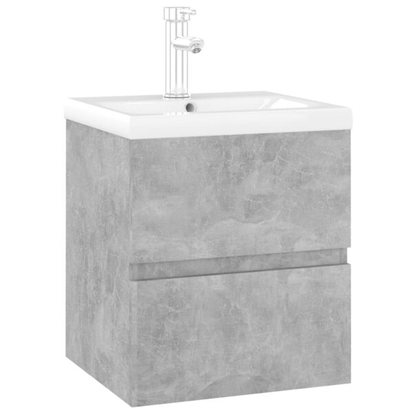 vidaXL Armoire d'évier et lavabo intégré gris béton bois d'ingénierie