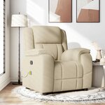 vidaXL Fauteuil de massage inclinable Crème Tissu