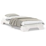 vidaXL Cadre de lit surélevé avec stockage Blanc bois