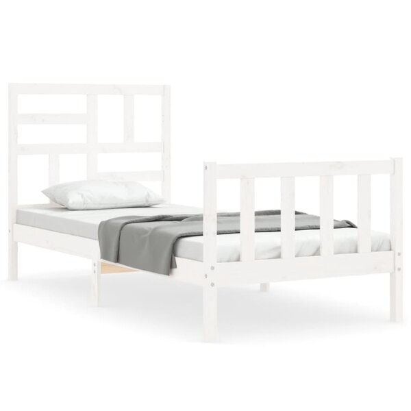 vidaXL Cadre de lit sans matelas blanc bois de pin massif