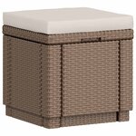Keter Pouf de rangement Cube avec coussin Cappuccino