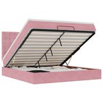 vidaXL Cadre de lit ottoman avec matelas rose 160x200 cm velours