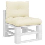 vidaXL Coussins de palette lot de 2 crème tissu