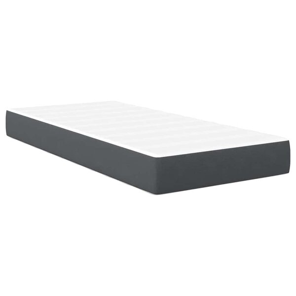 vidaXL Matelas de Lit avec matelas Gris 90 x 200 cm tissu