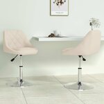 vidaXL Chaises pivotantes à manger lot de 2 Crème Velours