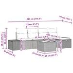 vidaXL Ensemble de canapé de jardin 6 pièces avec coussins en poly rotin noir