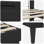 vidaXL Cadre de lit avec bandes LED Noir 120 x 190 cm Simili cuir