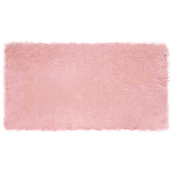 vidaXL Tapis en Peau de Mouton Synthétique Rose 80 x 150 cm Polyester