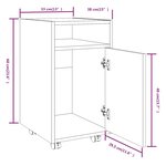 vidaXL Armoire appoint à roues Chêne marron 33x38x60 cm