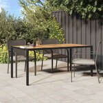 vidaXL Table de jardin pour repas Noir 190 x 90 x 75 cm Poly rotin