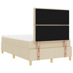 vidaXL Lit Box Spring avec Matelas et LED Crème 120x200 cm Tissu