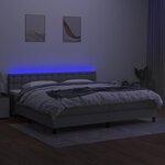 vidaXL Sommier à lattes de lit matelas LED Gris clair 200x200 cm Tissu