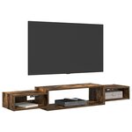 vidaXL Meuble TV mural Montage mural Chêne fumé 140 x 28 x 21 cm