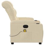 vidaXL Fauteuil inclinable de massage électrique crème tissu